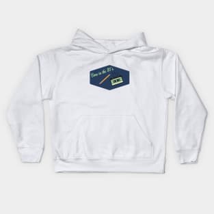 Born in the Eighties, with Cassette and Pencil (Blue and Green) Kids Hoodie